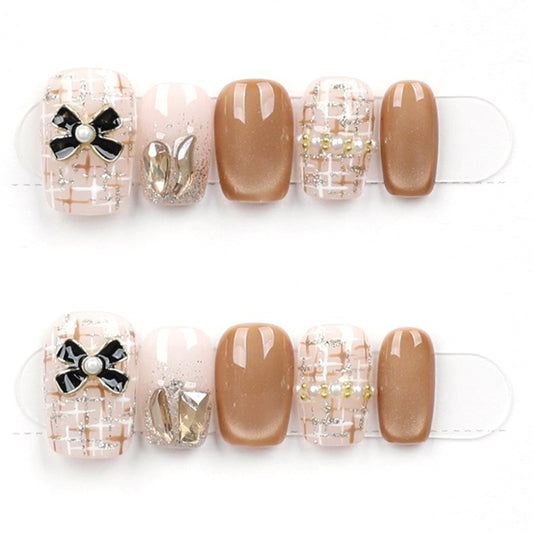 Tweed Bow Mocha