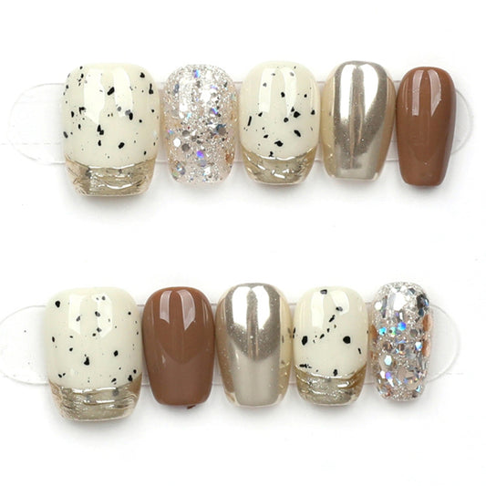 Confetti Glitz – Sparkle Celebration Press‑On Nails - Medium Coffin Shape