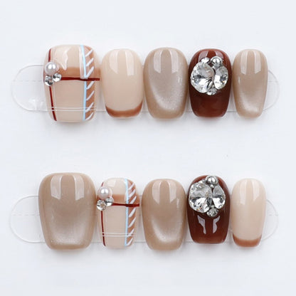 Chestnut Check Crystal Glam