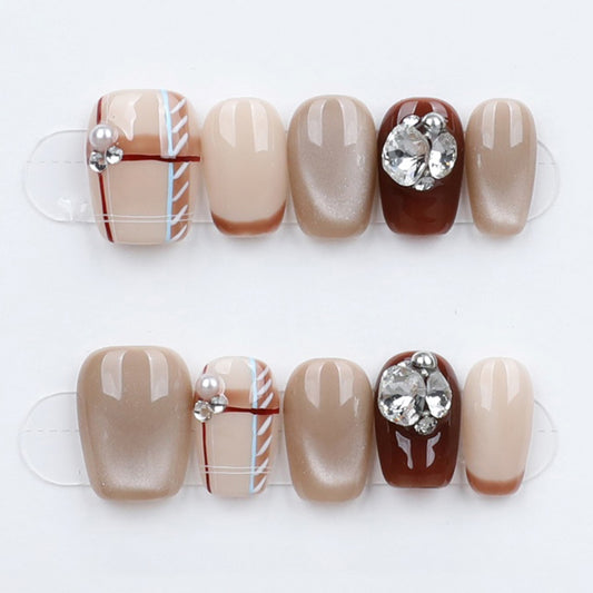 Chestnut Check Crystal Glam