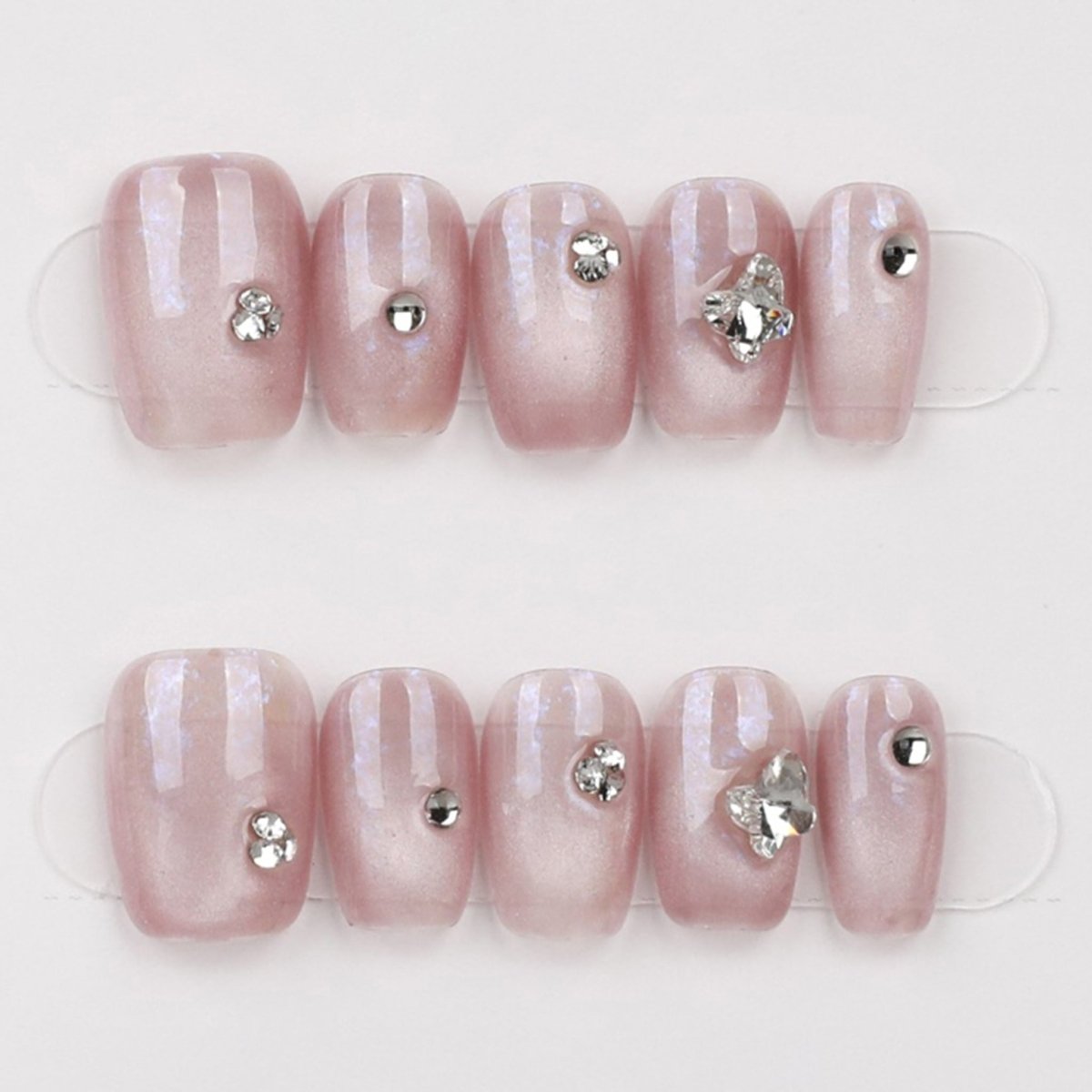 Blush Gleam Petite - Press Play Nails