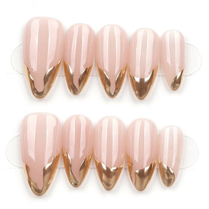 Blush Gold Elegance - Press Play Nails