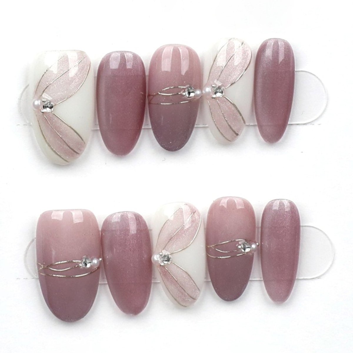 Blushing Dragonfly Glow - Press Play Nails