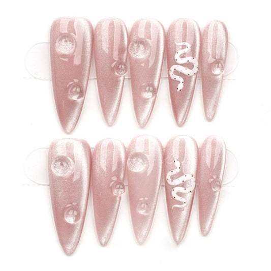Bubble Blush Swirl - Press Play Nails