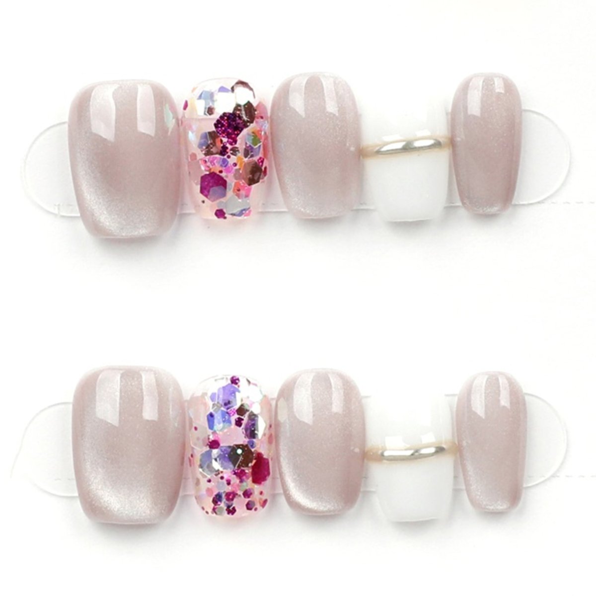 Champagne Confetti - Press Play Nails