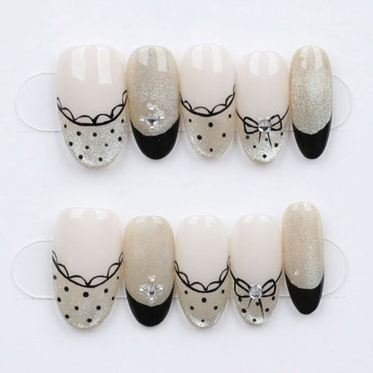 Champagne Dot Noir - Press Play Nails