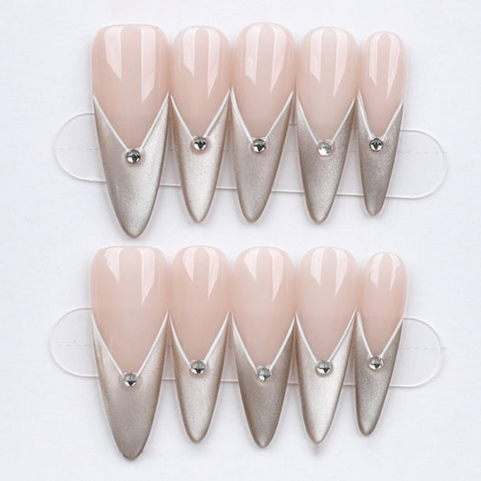 Champagne Edge - Press Play Nails