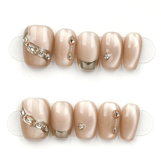 Champagne Elegance - Press Play Nails