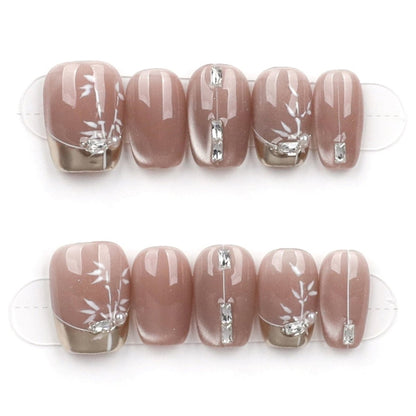 Cocoa Bamboo Glint - Press Play Nails