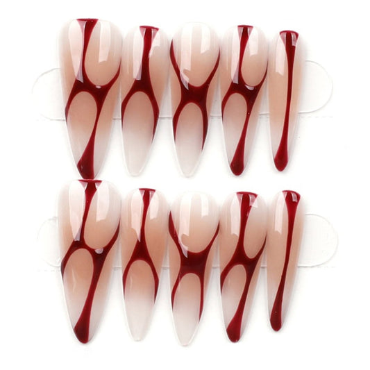 Crimson Flame Wave - Press Play Nails