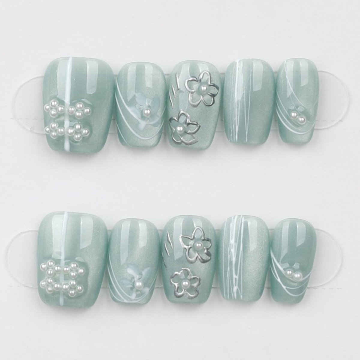 Minted Petals - Press Play Nails