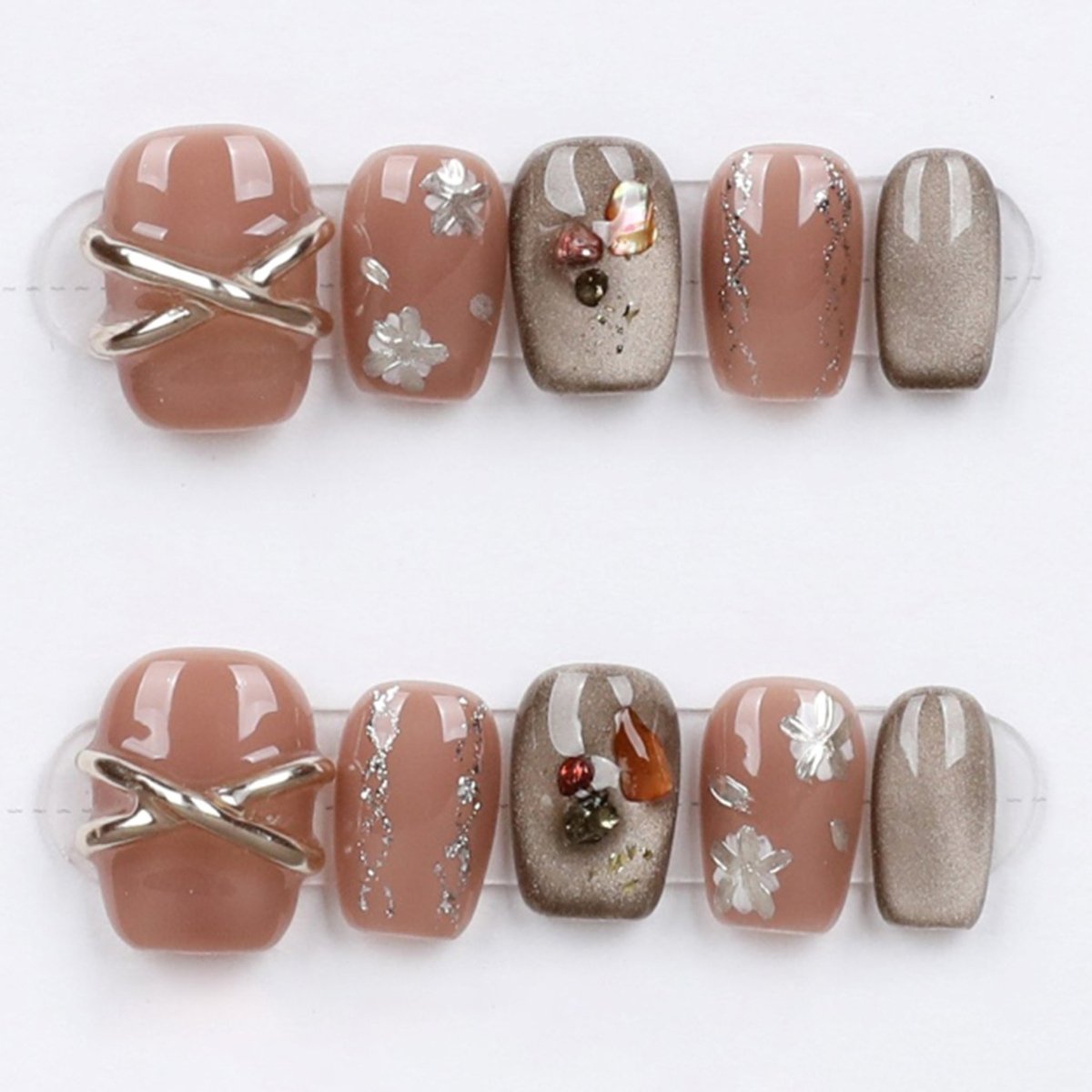 Mocha Bloom Metal - Press Play Nails