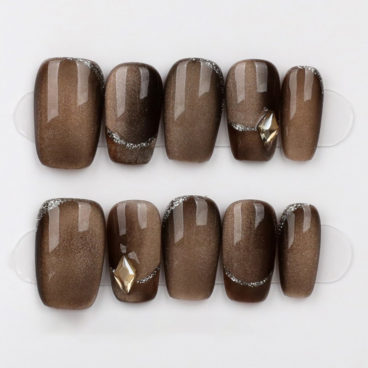 Mocha Gleam Charm - Press Play Nails