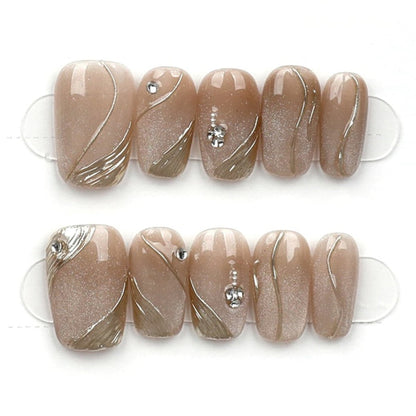 Mocha Marble Luxe - Press Play Nails
