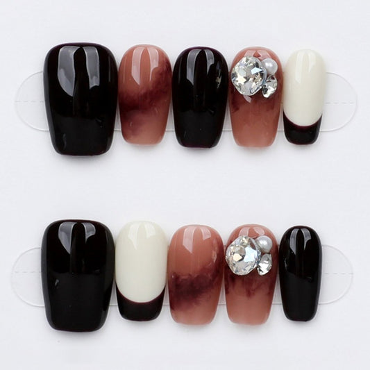 Mocha Noir Gemstone - Press Play Nails