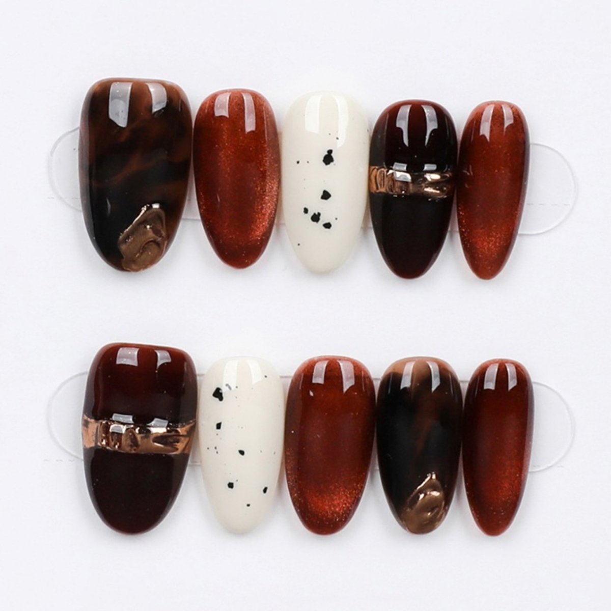 Molten Mocha Marble - Press Play Nails