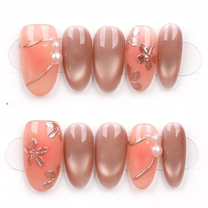 Peach Petal Pearl - Press Play Nails