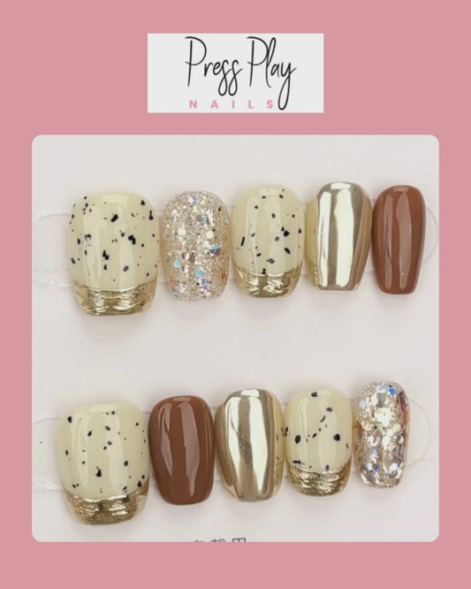 Confetti Glitz – Sparkle Celebration Press‑On Nails - Medium Coffin Shape