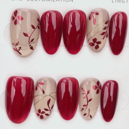 Crimson Blossom Veil