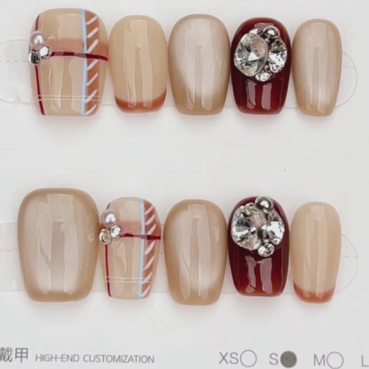 Chestnut Check Crystal Glam