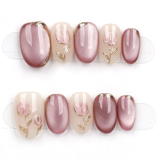 Rose Quartz Bloom - Press Play Nails