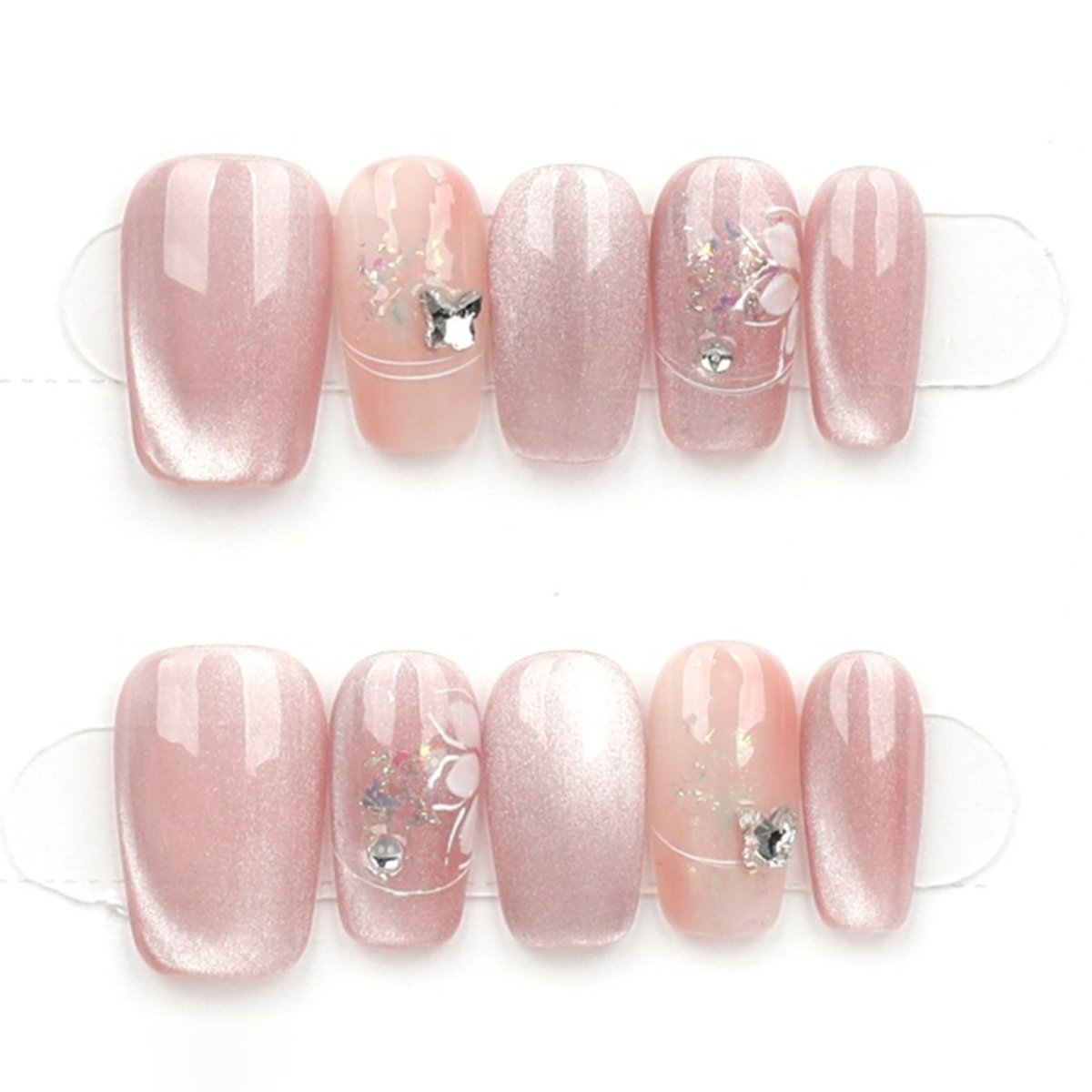 Rose Quartz Sparkle - Press Play Nails