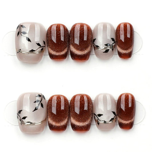 Rust Leaf Fade - Press Play Nails