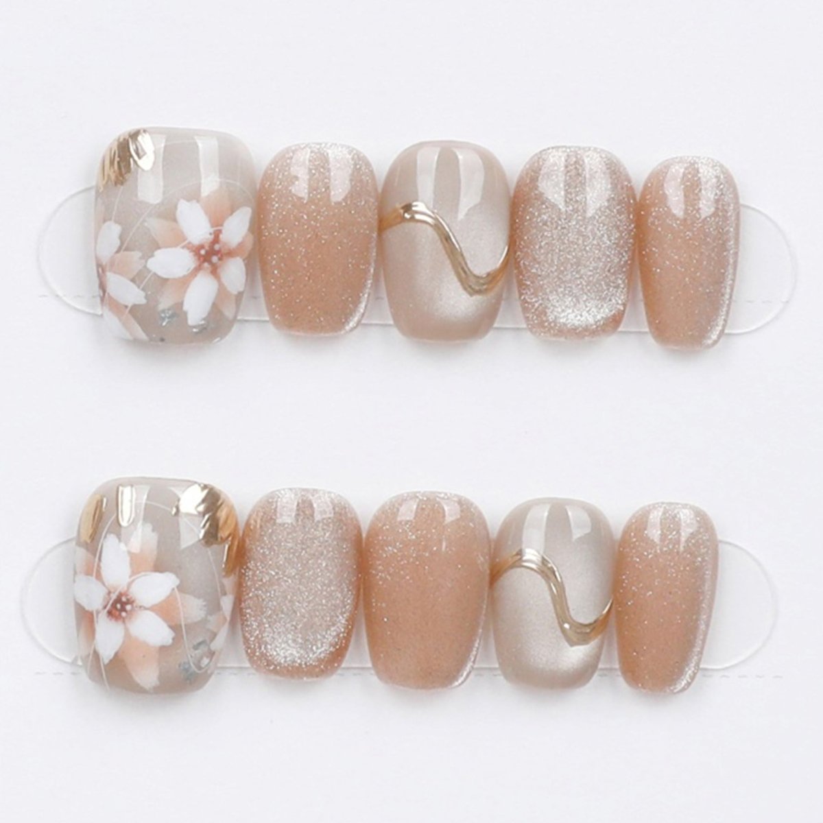 Sandy Bloom Wave - Press Play Nails