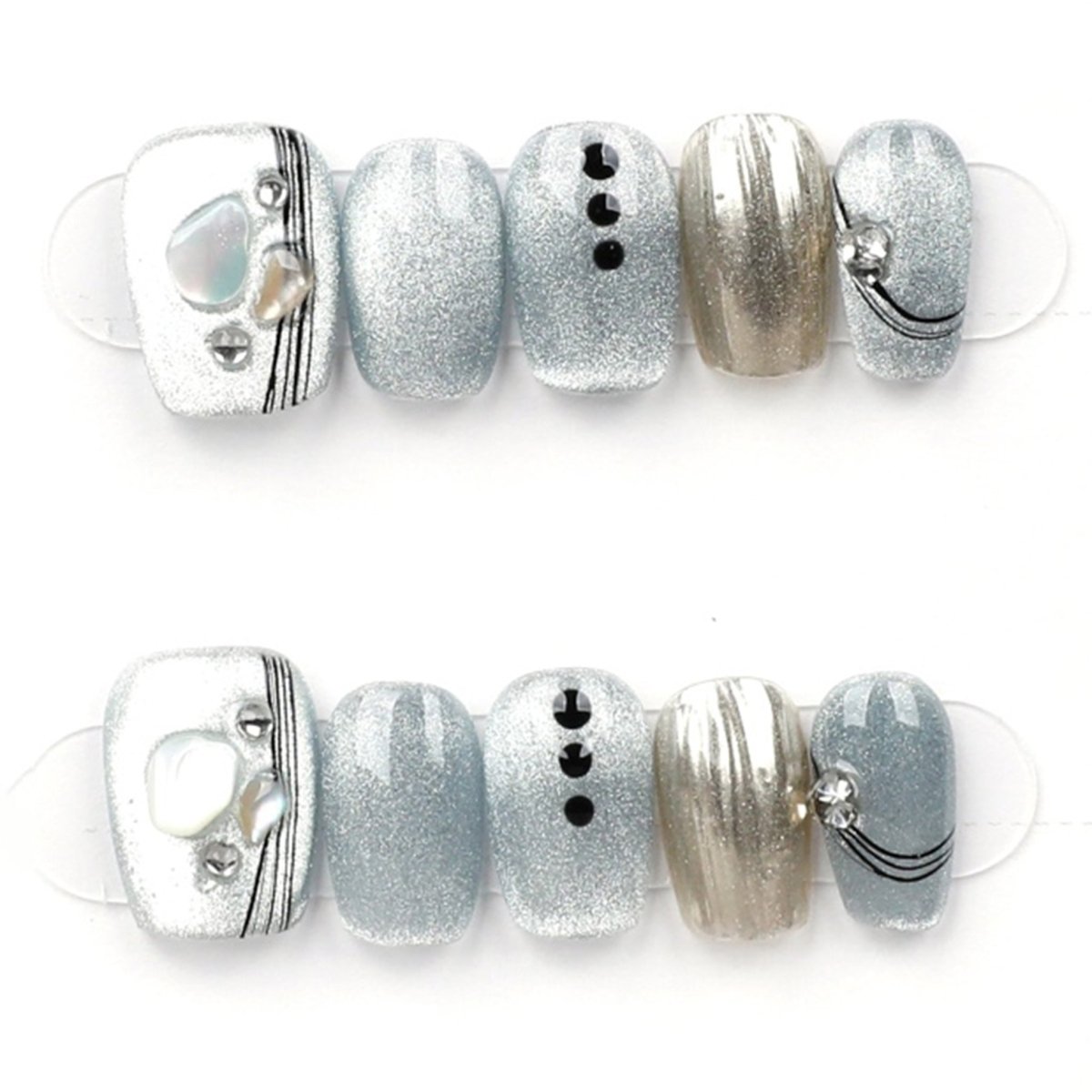 Silver Frost Swirl - Press Play Nails