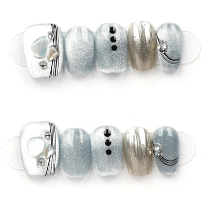 Silver Frost Swirl - Press Play Nails