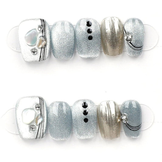 Silver Frost Swirl - Press Play Nails