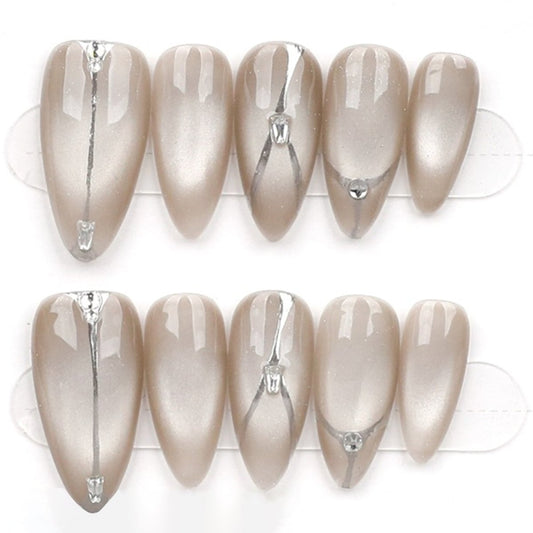 Smoky Taupe Marble - Press Play Nails