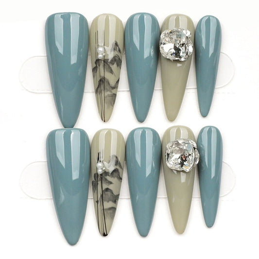 Stone Forest Jewel - Press Play Nails