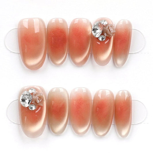 Sunset Rose Glow - Press Play Nails